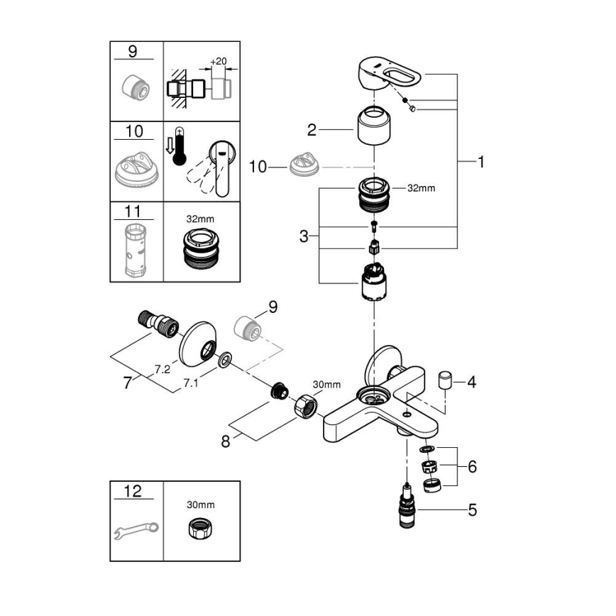 GROHE 23603000 - Vaňová batéria BAULOOP DN 15 lesklý chróm