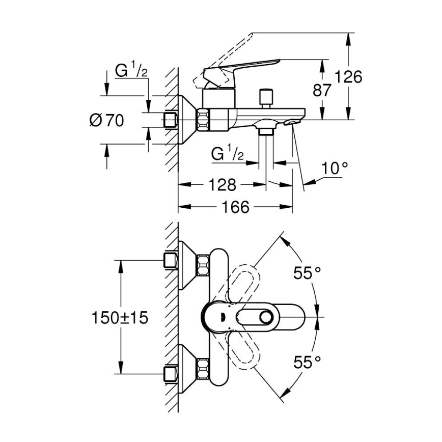 GROHE 23603000 - Vaňová batéria BAULOOP DN 15 lesklý chróm