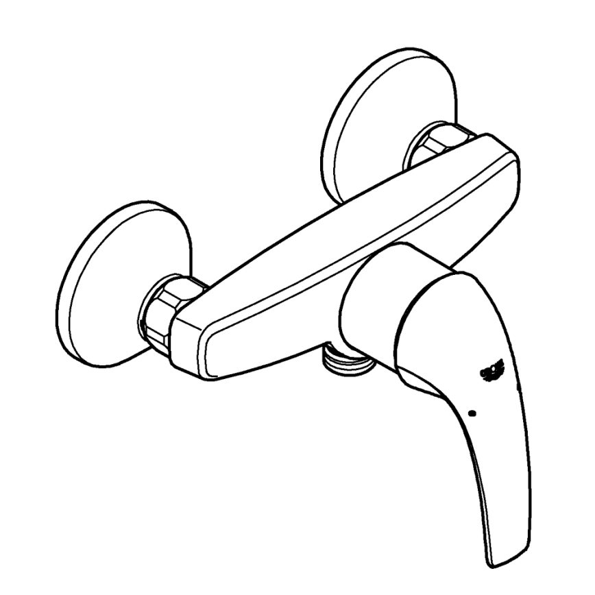 GROHE 23631000 - Sprchová batéria BAUCURVE 150 mm, lesklý chróm