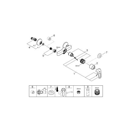 GROHE 23634000 - Sprchová batéria BAULOOP DN 15 lesklý chróm