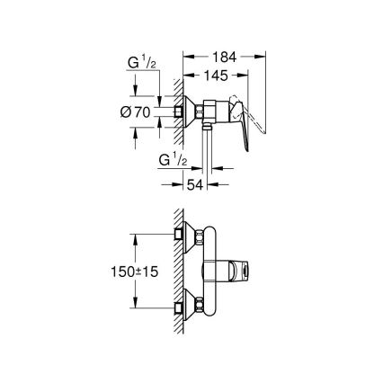 GROHE 23634000 - Sprchová batéria BAULOOP DN 15 lesklý chróm