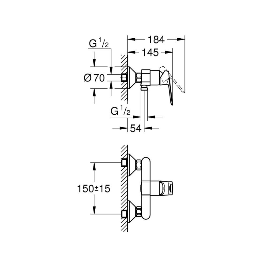GROHE 23634000 - Sprchová batéria BAULOOP DN 15 lesklý chróm