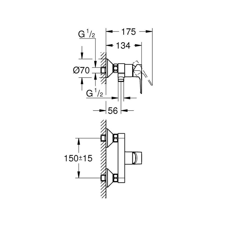 GROHE 23634001 - Sprchová batéria DN 15, lesklý chróm