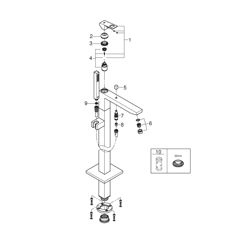 GROHE 23672001 - Vaňová batéria EUROCUBE 298 mm lesklý chróm
