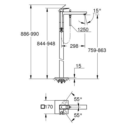 GROHE 23672001 - Vaňová batéria EUROCUBE 298 mm lesklý chróm