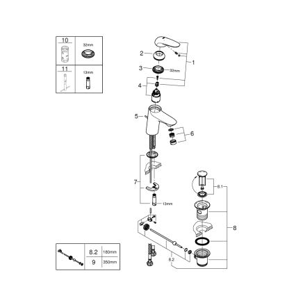 GROHE 23707003 - Umývadlová batéria EUROSTYLE 163 mm lesklý chróm