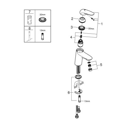 GROHE 23715003 - Umývadlová batéria EUROSTYLE veľkosť S lesklý chróm