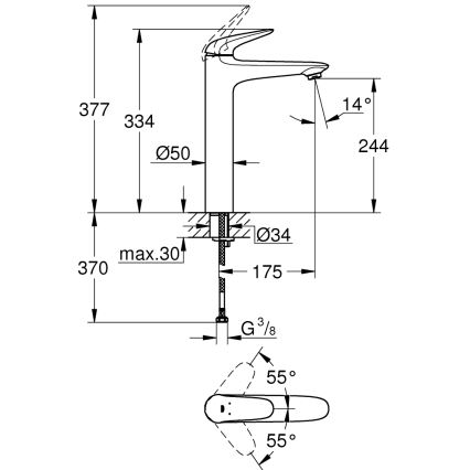 GROHE 23719003 - Umývadlová batéria EUROSTYLE XL lesklý chróm