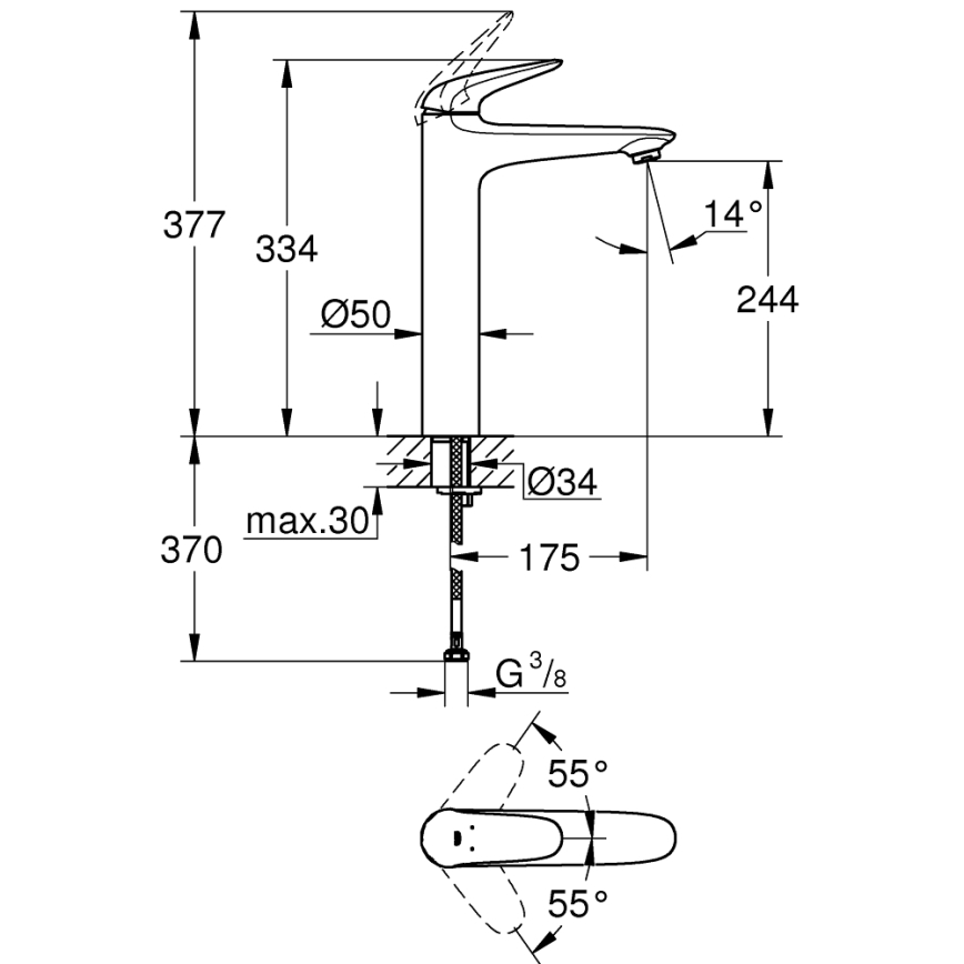 GROHE 23719003 - Umývadlová batéria EUROSTYLE XL lesklý chróm