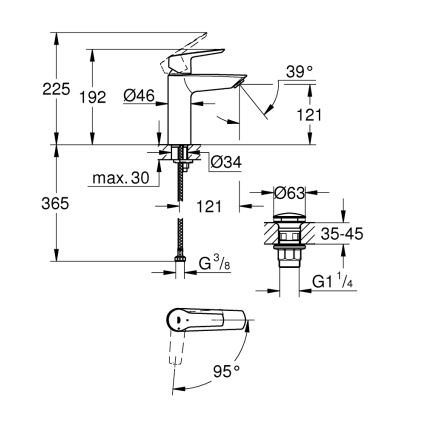 GROHE 237462432 - Umývadlová batéria START veľkosť M čierna