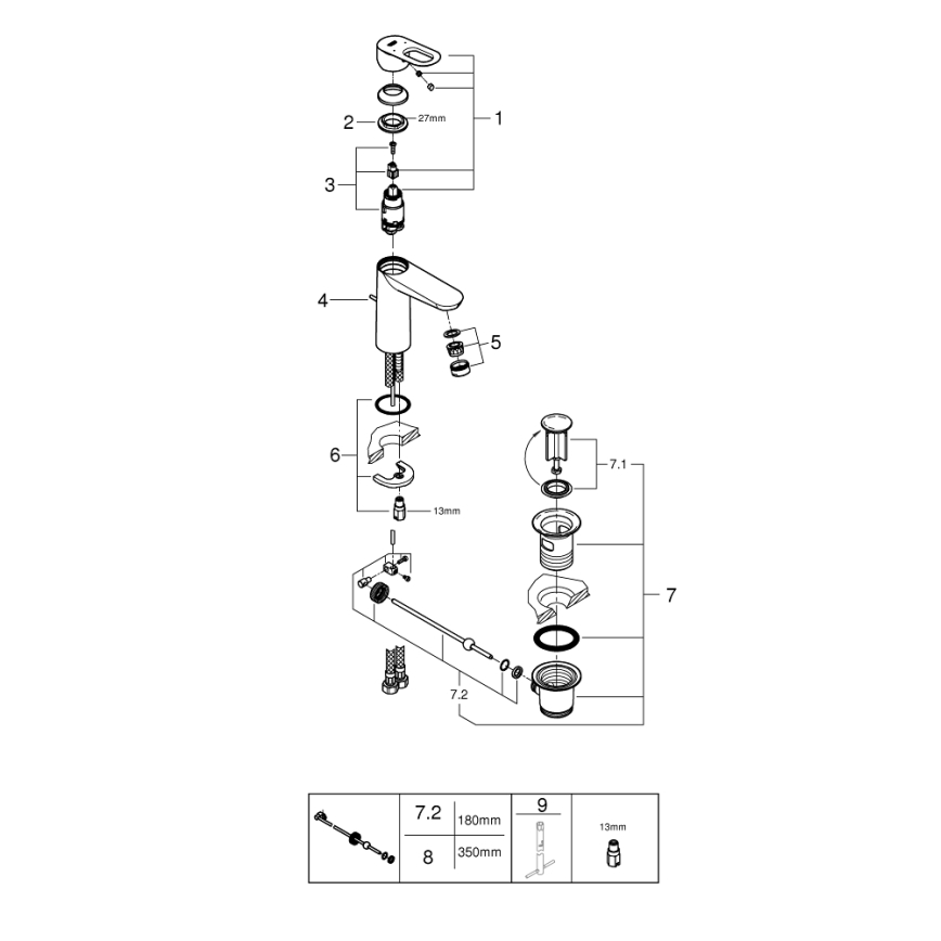 GROHE 23762000 - Umývadlová batéria BAULOOP DN 15 lesklý chróm