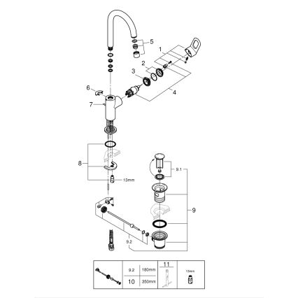 GROHE 23763000 - Umývadlová batéria BAULOOP veľkosť L lesklý chróm