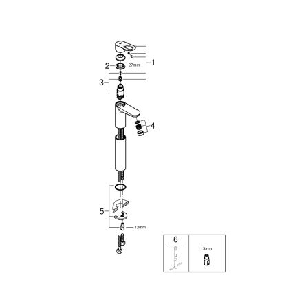 GROHE 23764000 - Umývadlová batéria BAULOOP DN 15 lesklý chróm