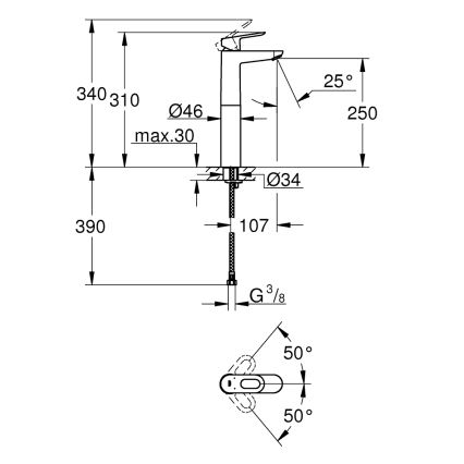 GROHE 23764000 - Umývadlová batéria BAULOOP DN 15 lesklý chróm