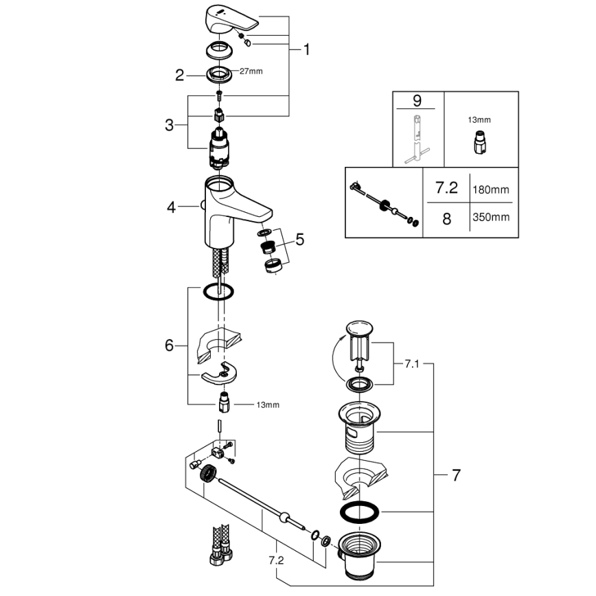 GROHE 23769000 - Umývadlová batéria START FLOW lesklý chróm