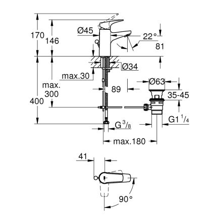 GROHE 23769000 - Umývadlová batéria START FLOW lesklý chróm