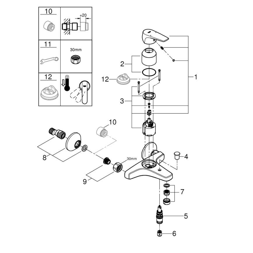 GROHE 23772000 - Vaňová batéria START FLOW 150 mm lesklý chróm