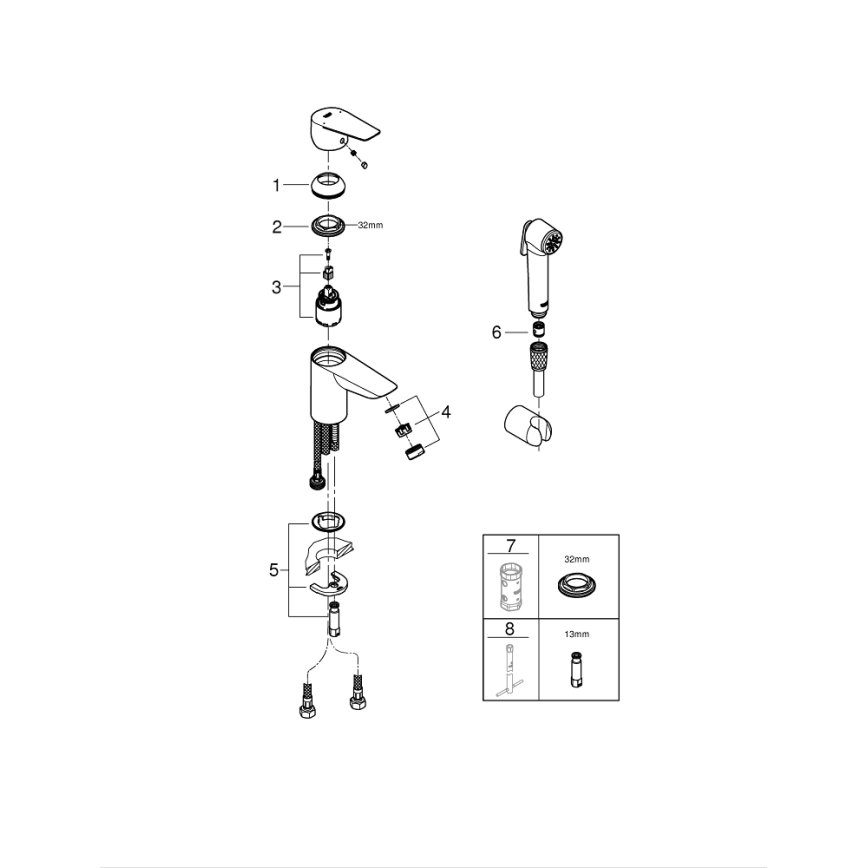 GROHE 23773001 - Umývadlová batéria START EDGE veľkosť S lesklý chróm