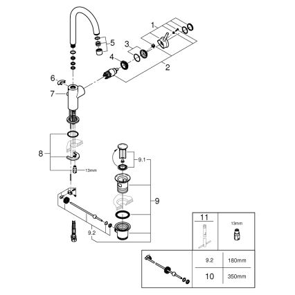 GROHE 23783000 - Umývadlová batéria START CLASSIC 311 mm lesklý chróm