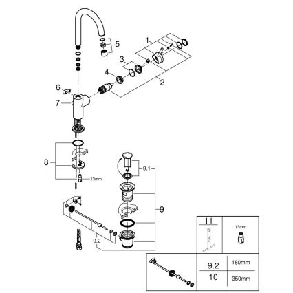 GROHE 23783000 - Umývadlová batéria START CLASSIC 311 mm lesklý chróm