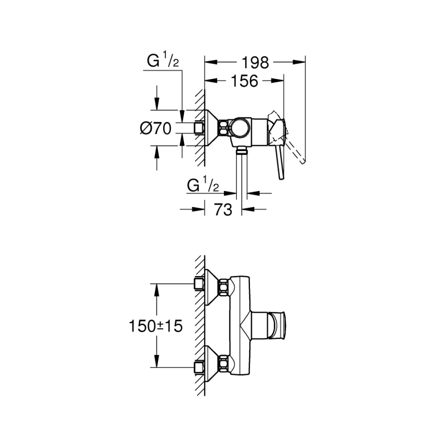 GROHE 23786000 - Sprchová batéria START CLASSIC 150 mm lesklý chróm