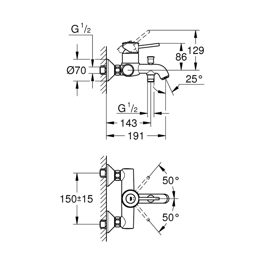 GROHE 23787000 - Vaňová batéria START CLASSIC DN 15 lesklý chróm