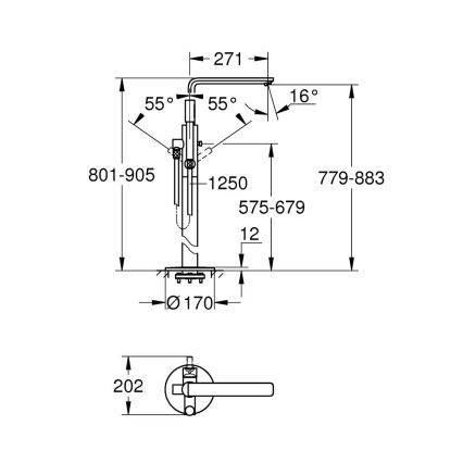 GROHE 23792001 - Vaňová batéria LINEARE 271 mm, lesklý chróm
