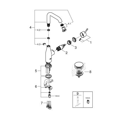 GROHE 23799001 - Umývadlová batéria ESSENCE veľkosť L lesklý chróm