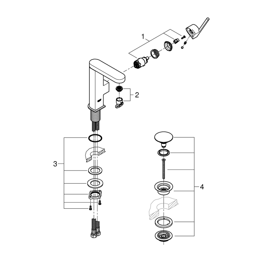 GROHE 23872003 - Umývadlová batéria PLUS M lesklý chróm