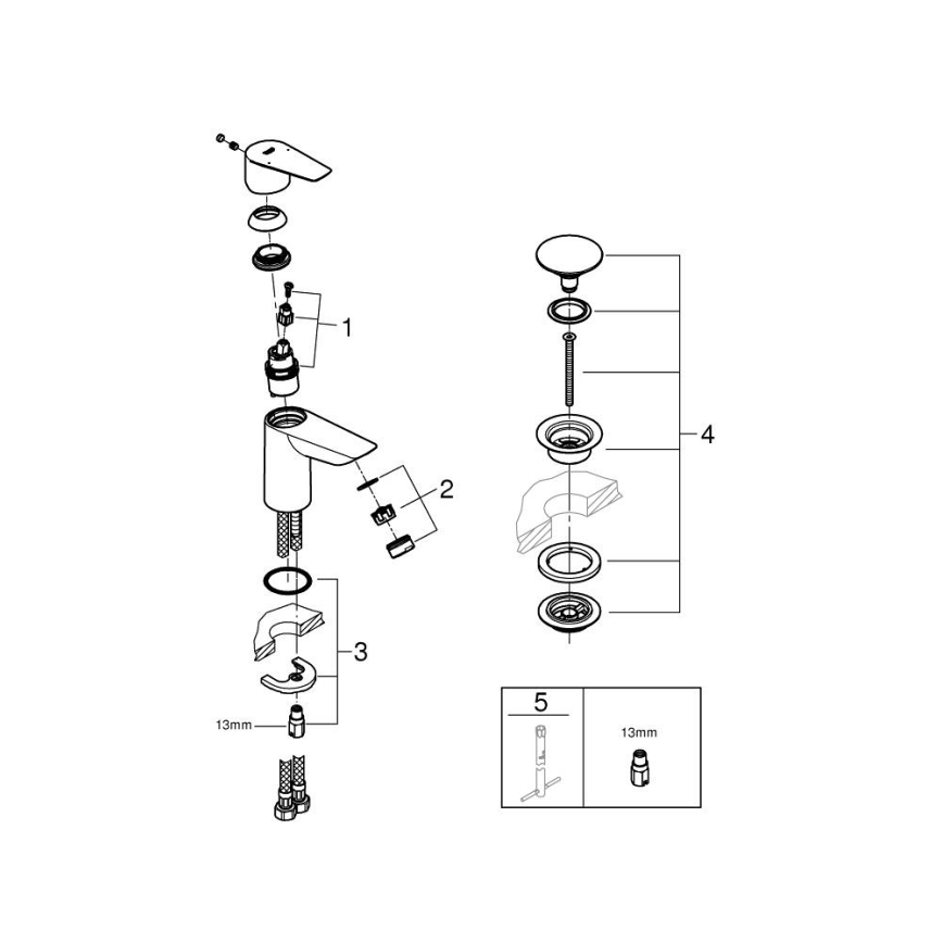 GROHE 23898001 - Umývadlová batéria START EDGE, lesklý chróm