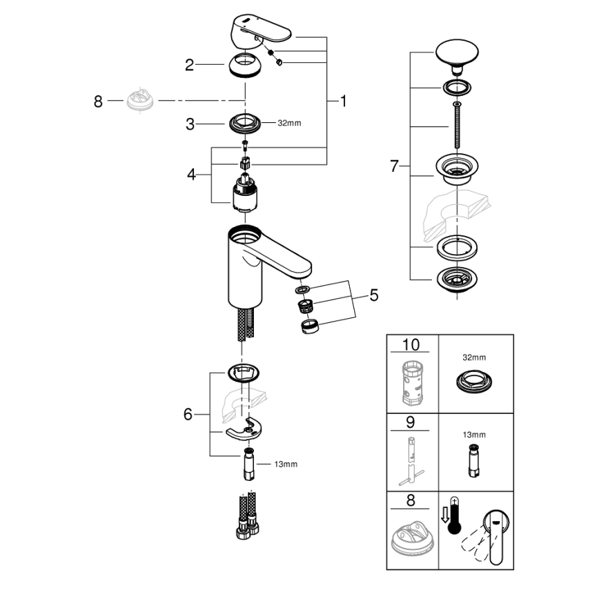 GROHE 23926000 - Umývadlová batéria DN 15 veľkosť M lesklý chróm