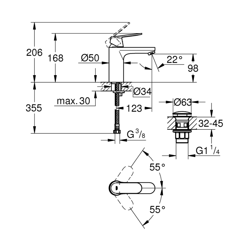 GROHE 23926000 - Umývadlová batéria DN 15 veľkosť M lesklý chróm