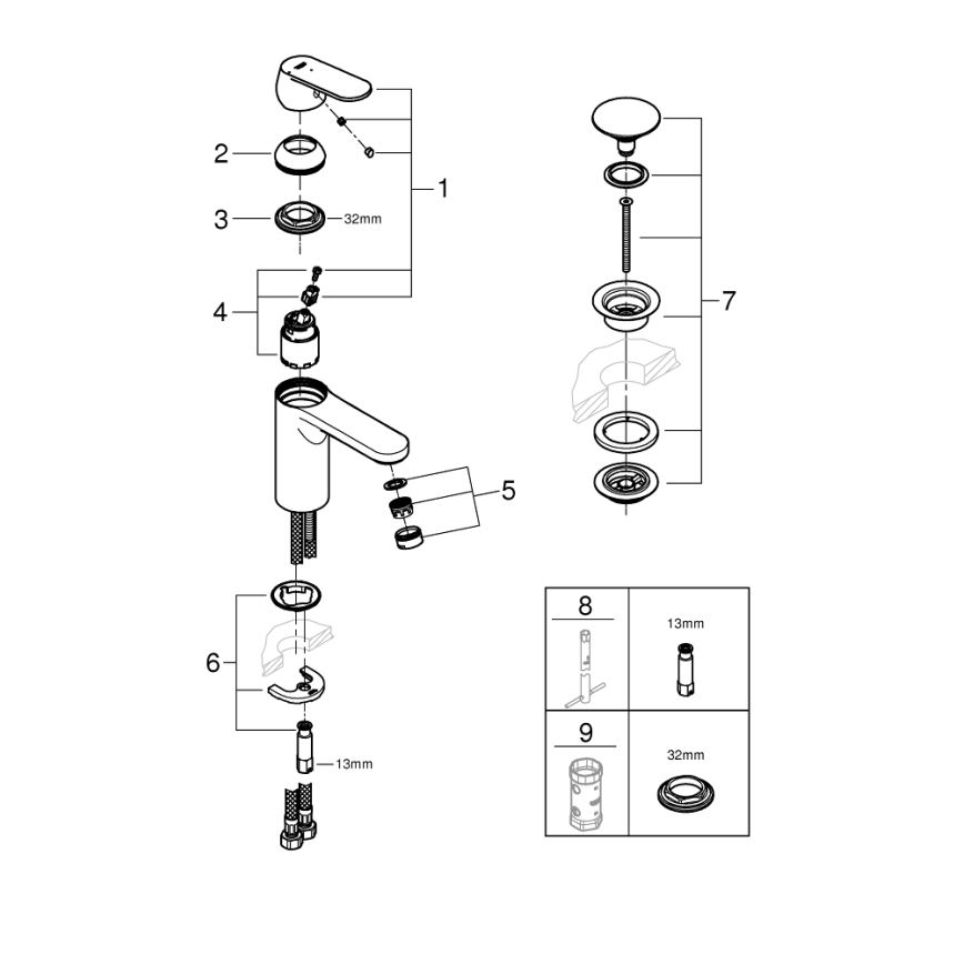 GROHE 23928000 - Umývadlová batéria DN 15 veľkosť M lesklý chróm