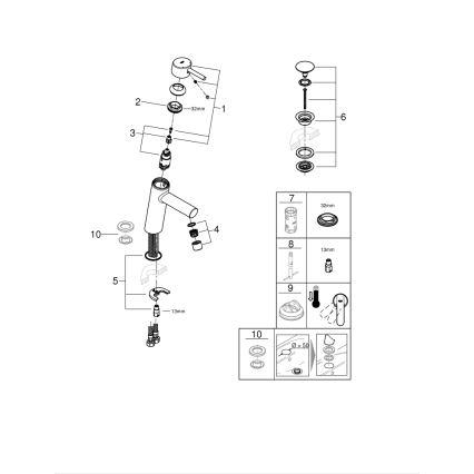 GROHE 23932001 - Umývadlová batéria EUROSMART veľkosť M lesklý chróm