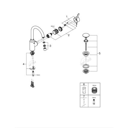 GROHE 23933001 - Umývadlová batéria EUROSMART COSMOPOLITAN veľkosť L chróm