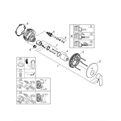 GROHE 24045000 - Batéria s dvojcestným prepínačom EUROSMART lesklý chróm