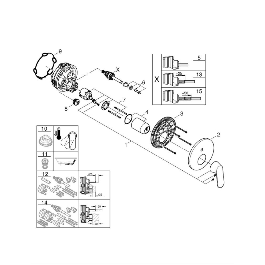 GROHE 24045000 - Batéria s dvojcestným prepínačom EUROSMART lesklý chróm