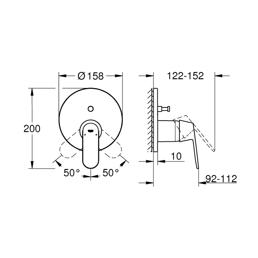 GROHE 24045000 - Batéria s dvojcestným prepínačom EUROSMART lesklý chróm