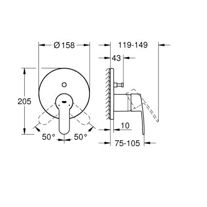 GROHE 24052002 - Batéria EUROSTYLE COSMOPOLITAN lesklý chróm
