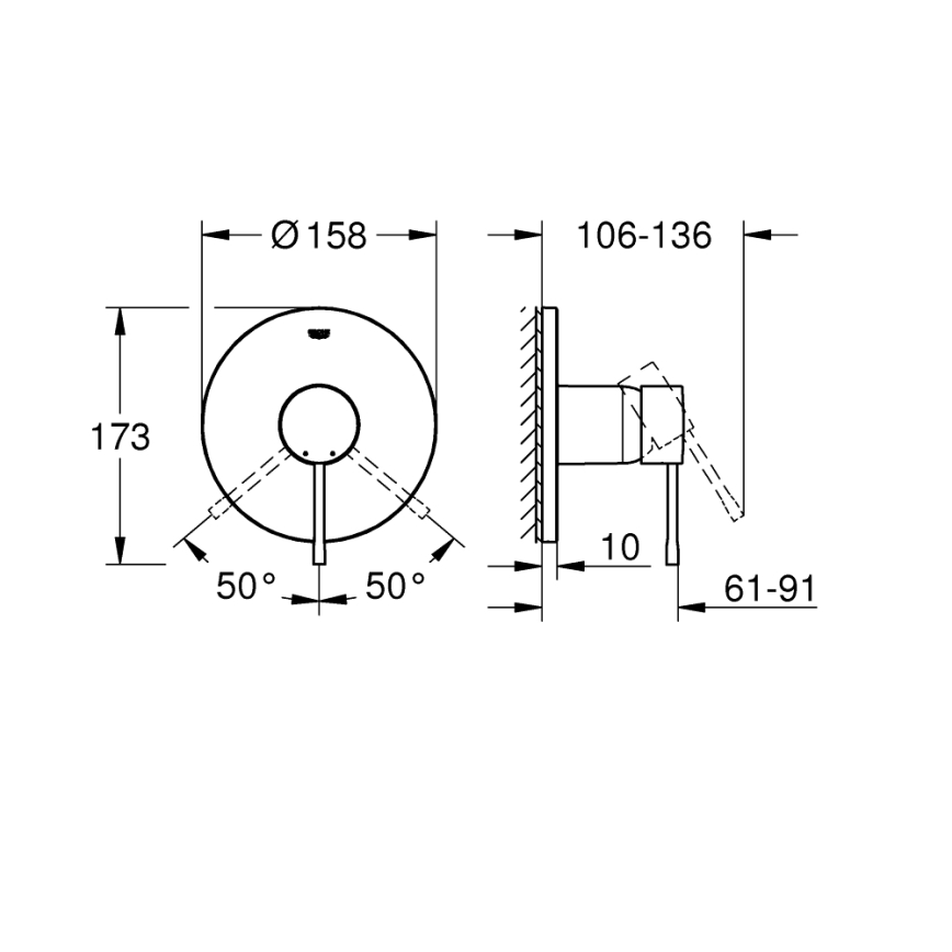 GROHE 24057GN1 - Sprchová batéria ESSENCE v brúsenom zlate