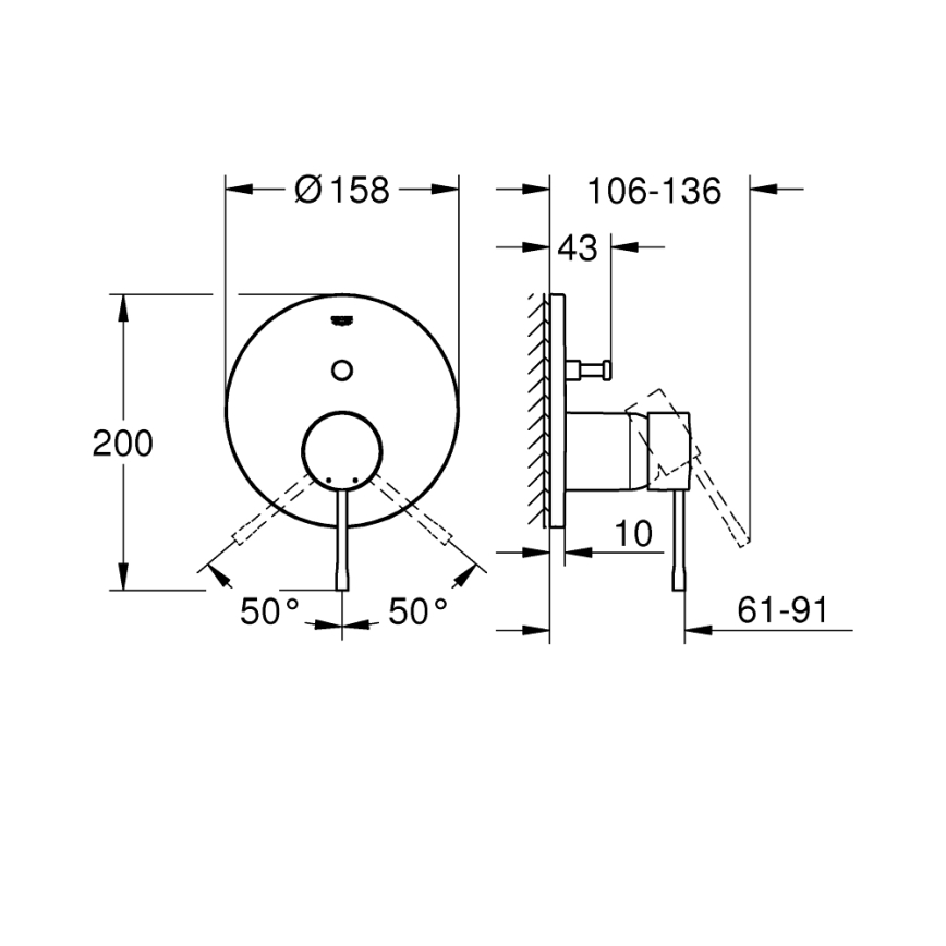 GROHE 24058AL1 - Batéria ESSENCE grafitová
