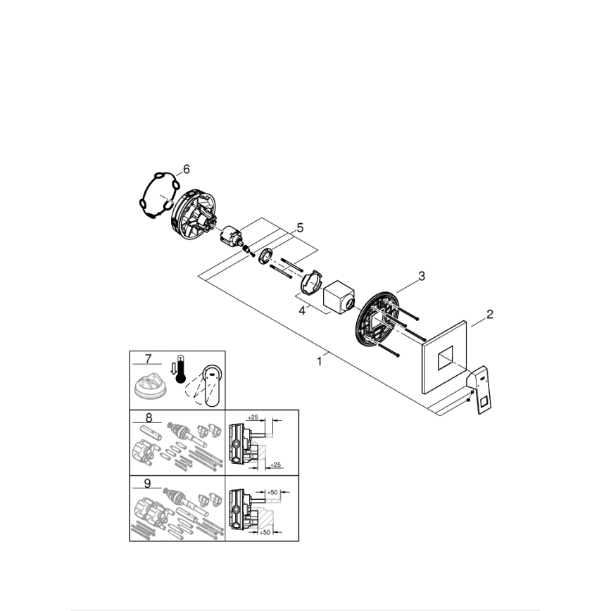 GROHE 24061000 - Sprchová batéria EUROCUBE lesklý chróm