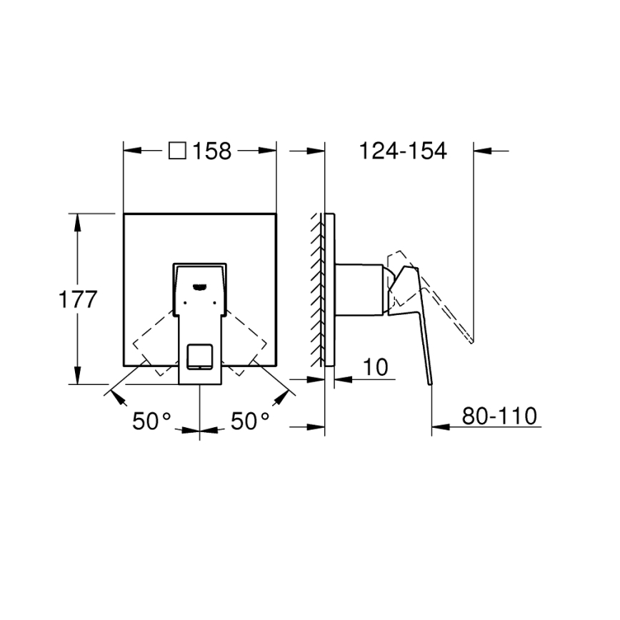 GROHE 24061000 - Sprchová batéria EUROCUBE lesklý chróm