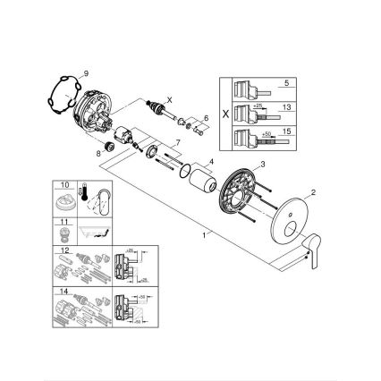 GROHE 24064001 - Batéria LINEARE lesklý chróm