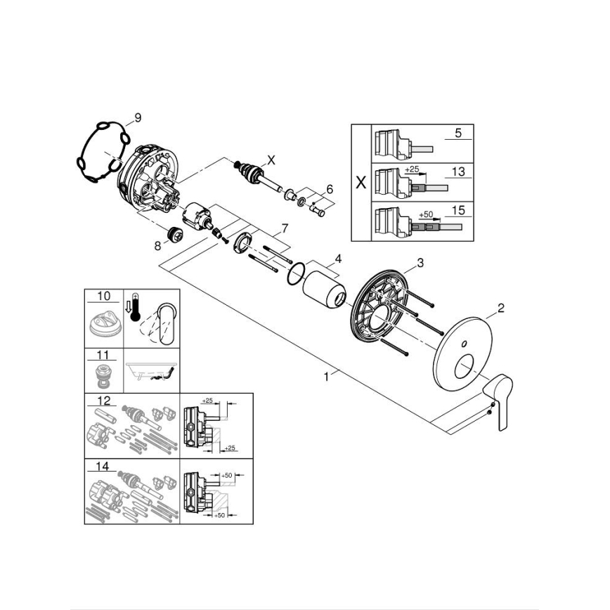 GROHE 24064001 - Batéria LINEARE lesklý chróm