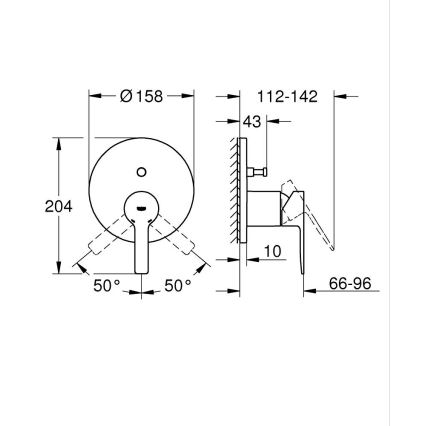 GROHE 24064001 - Batéria LINEARE lesklý chróm