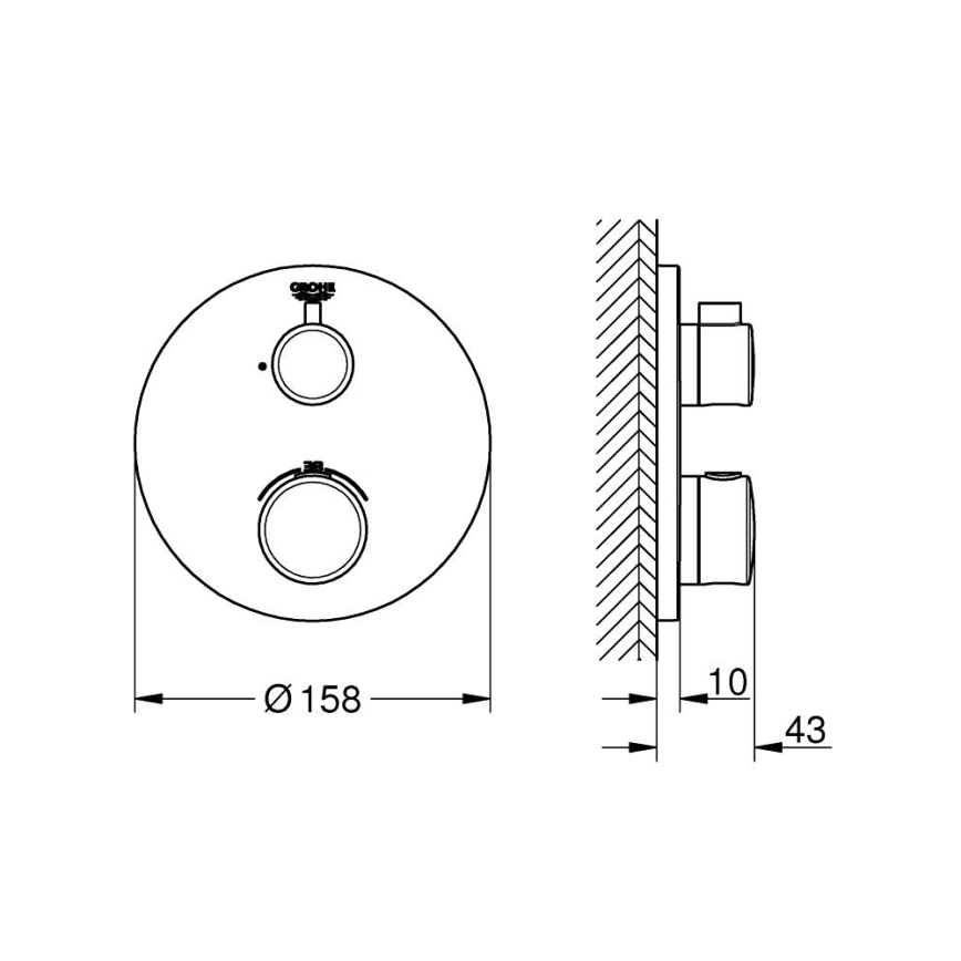 GROHE 24075000 - Termostatická batéria GROHTHERM lesklý chróm
