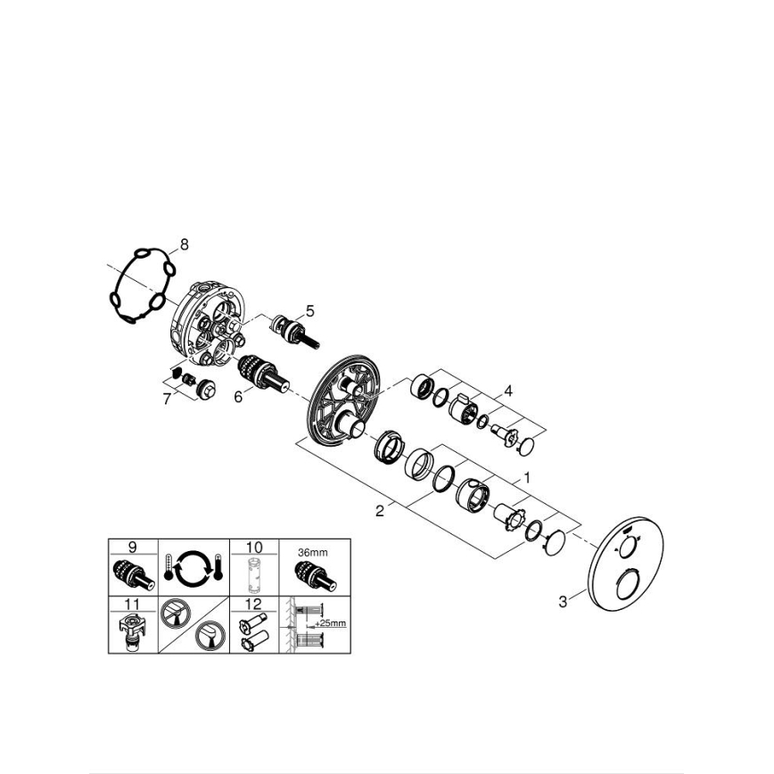 GROHE 24076000 - Termostatická sprchová batéria GROHTHERM lesklý chróm