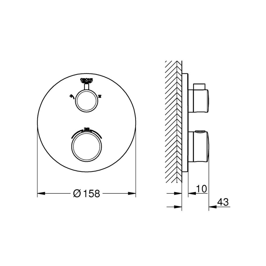 GROHE 24076000 - Termostatická sprchová batéria GROHTHERM lesklý chróm