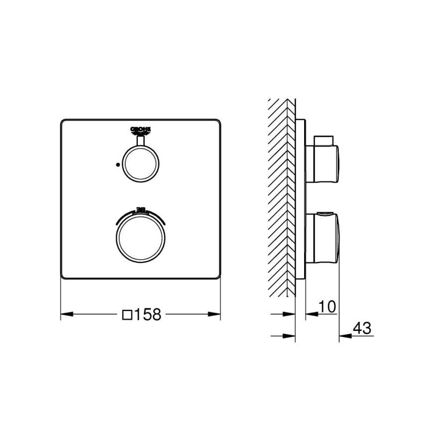 GROHE 24078000 - Termostatická sprchová batéria GROHTHERM lesklý chróm